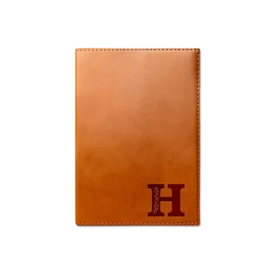 Rawhide Faux Leather Floral Monogram H Journal