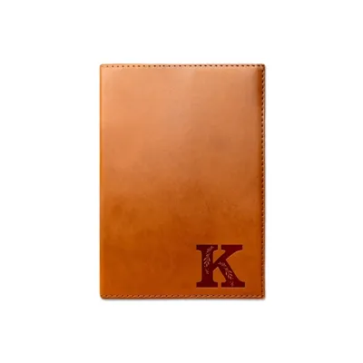 Rawhide Faux Leather Floral Monogram K Journal
