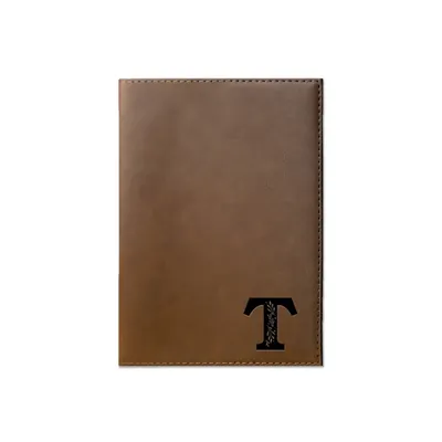 Brown Faux Leather Floral Monogram T Journal
