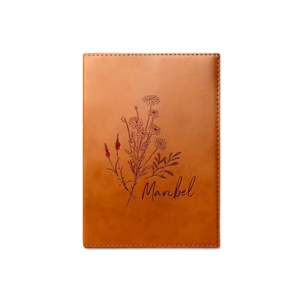 Personalized Rawhide Leather Wildflower Journal
