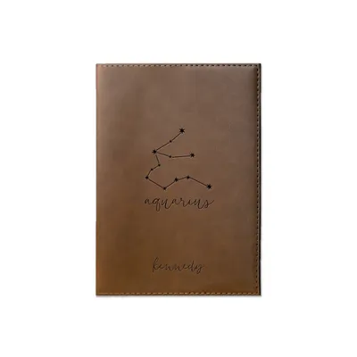 Personalized Faux Leather Aquarius Journal