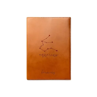 Personalized Rawhide Faux Leather Aquarius Journal