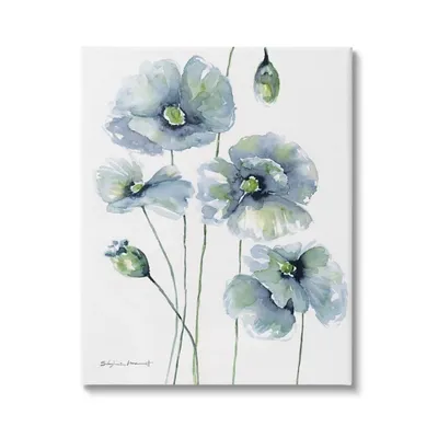 Blue Layered Flowers Canvas Art Print, 24x30 in.
