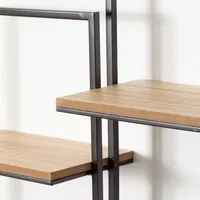 Quadrate Multi-Level Black Metal Wall Shelf