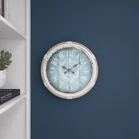 Blue Metal and Rope Wall Clock, 17 in.