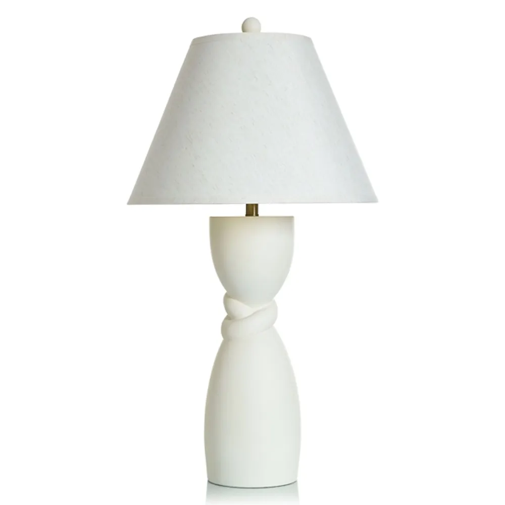 Cream Twisted Base Table Lamp