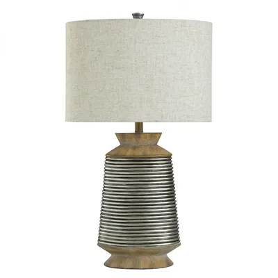 Brushed Gold Ribbed Table Lamp