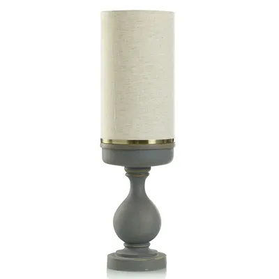 Matte Gray Cylinder Uplight Table Lamp