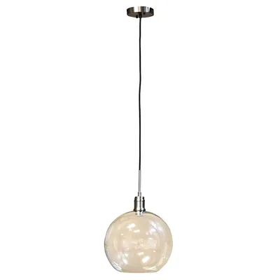 Brushed Nickel Glass Globe Pendant Light