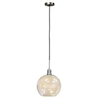 Brushed Nickel Glass Globe Pendant Light