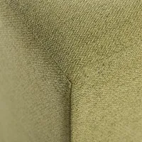 Olive Linen Curved Square Ottoman