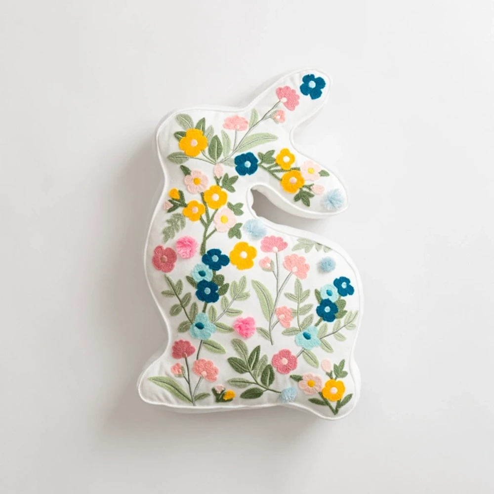 Floral Bunny Shaped Pillow