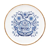 Blue Floral Pumpkin Serving Tray