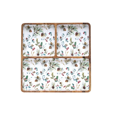 Pinecone 3-Compartment Serving Tray