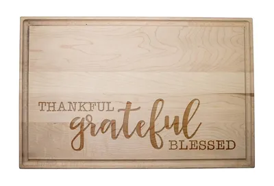 Maple Wood Thankful Grateful Blessed Cutting Board