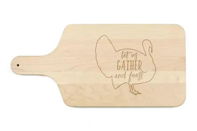 Maple Wood Let Us Gather & Feast Cutting Board