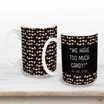Too Much Candy Halloween Mugs, Set of 2