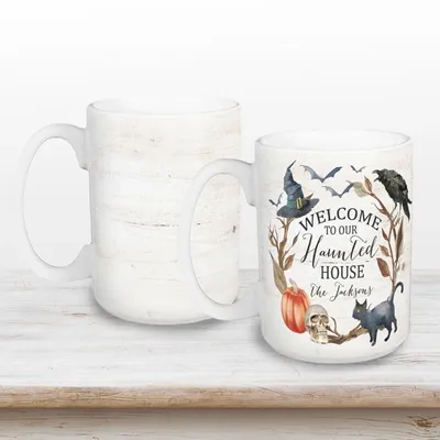 Personalized Haunted House Mugs, Set of 2