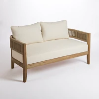 Arched Rope and Wood Outdoor Settee