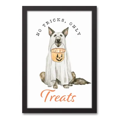 No Tricks, Only Treats Framed Canvas Art Print