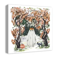 Woodland Ghost Halloween Canvas Art Print