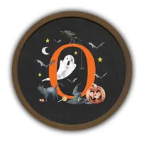 Halloween Monogram O Brown Framed Wall Plaque