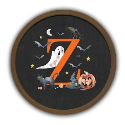 Halloween Monogram Z Brown Framed Wall Plaque