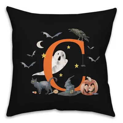 Monogram C Halloween Indoor/Outdoor Pillow