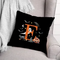 Monogram E Halloween Indoor/Outdoor Pillow