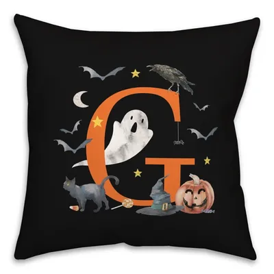 Monogram Halloween Indoor/Outdoor Pillow