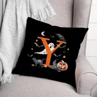 Monogram Y Halloween Indoor/Outdoor Pillow