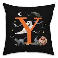 Monogram Y Halloween Indoor/Outdoor Pillow