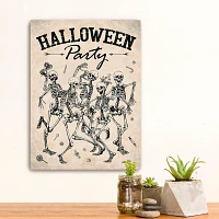 Skeleton Halloween Party Canvas Art Print