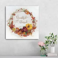 Thankful & Blessed Harvest Wreath Print