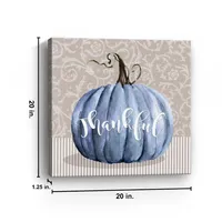 Thankful Pumpkin Canvas Art Print, 20x20