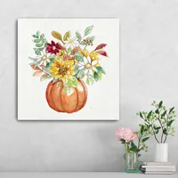 Pumpkin Fall Bouquet Canvas Art Print, 20x20