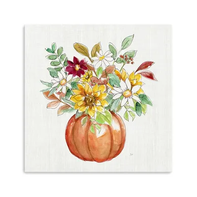 Pumpkin Fall Bouquet Canvas Art Print, 20x20