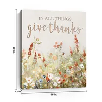 In All Things Give Thanks Canvas Art Print