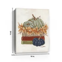 Fall Book Stack Canvas Art Print