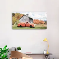 Fall Truck and Barn Canvas Art Print