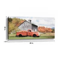 Fall Truck and Barn Canvas Art Print