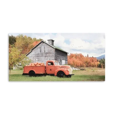 Fall Truck and Barn Canvas Art Print