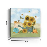 Sunflower Watering Can Canvas Art Print