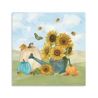 Sunflower Watering Can Canvas Art Print