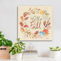 Hello Fall Wreath Canvas Art Print