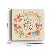 Hello Fall Wreath Canvas Art Print