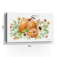 Watercolor Pumpkins Canvas Art Print