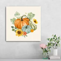 Watercolor Pumpkin Bunch Canvas Art Print