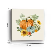 Watercolor Pumpkin Bunch Canvas Art Print