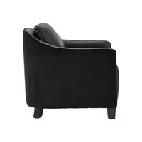 Andrea Leather & Velvet Accent Chair